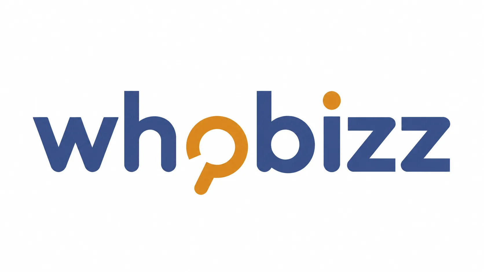 Whobizz — Primary logo — search and enquiry combined in one mark